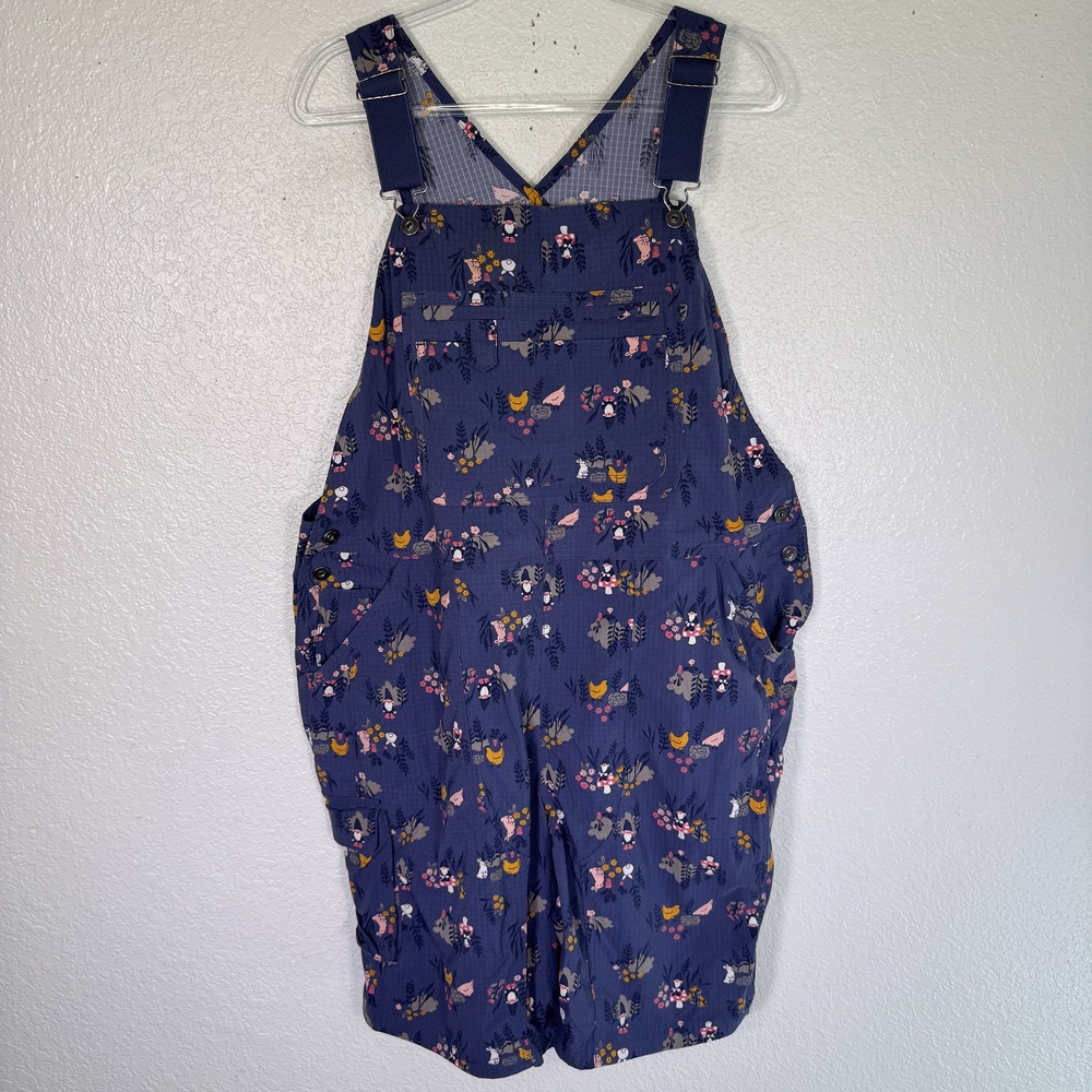 Duluth Trading Heirloom Gardening Overalls Women XXL Gnome Mushroom Shortalls
